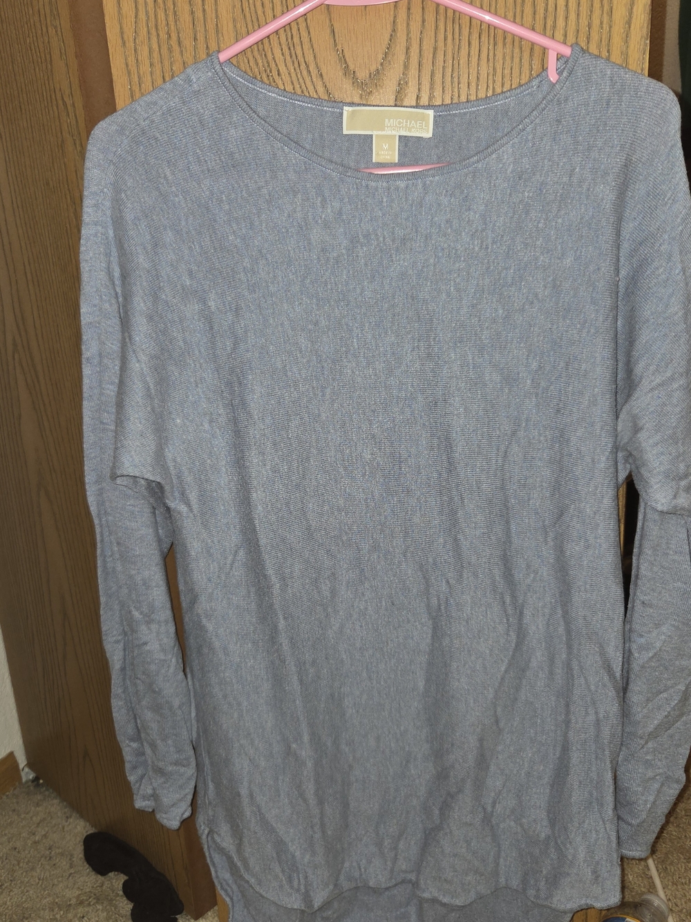 MICHAEL Michael Kors Heathered Light Blue Long Sleeve Top